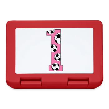 1. Geburtstag Fußball rosa - Brotdose - Rot - Vorne