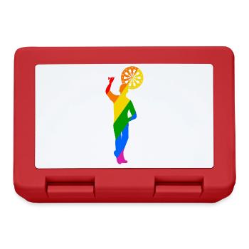 joueur de fléchettes coloré lançant avec la gauche - Boîte à goûter - rouge - Devant