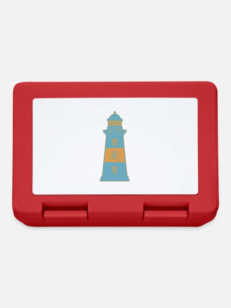 Leuchtturm maritim Küste - Brotdose - Rot