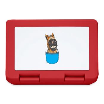 Drôle de cheval chevaux cavalier cavalier enfants - Boîte à goûter - rouge - Devant