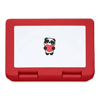 cute panda - Lunchbox - red - Front