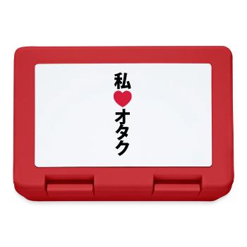 I Heart (Love) Otaku {Vertical} ~ Japanese Geek - Lunchbox - red - Front