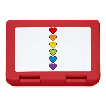 LGBT CSD LGBTQ+ HEART RAINBOW HEARTS PRIDE MONTH - Lunchbox - red - Front