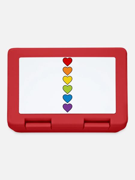 LGBT CSD LGBTQ+ HERZ REGENBOGEN HERZEN PRIDE MONTH - Brotdose - Rot