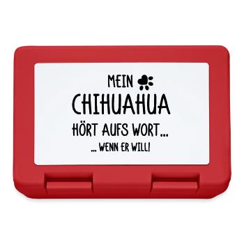 Mein Chihuahua hört aufs Wort wenn er will - Brotdose - Rot - Vorne