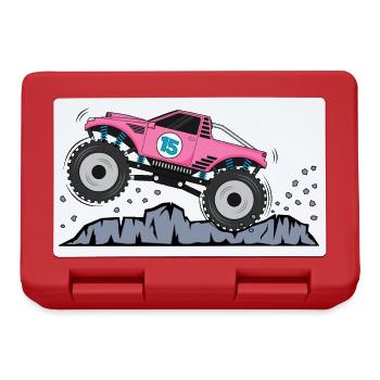 Monstertruck Geburtstag 15 Pink - Brotdose - Rot - Vorne