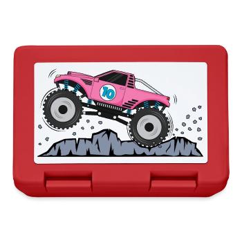 Monstertruck Geburtstag 10 Pink - Brotdose - Rot - Vorne