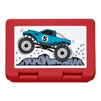 Monster Truck Birthday 5 - Lunchbox - red - Front