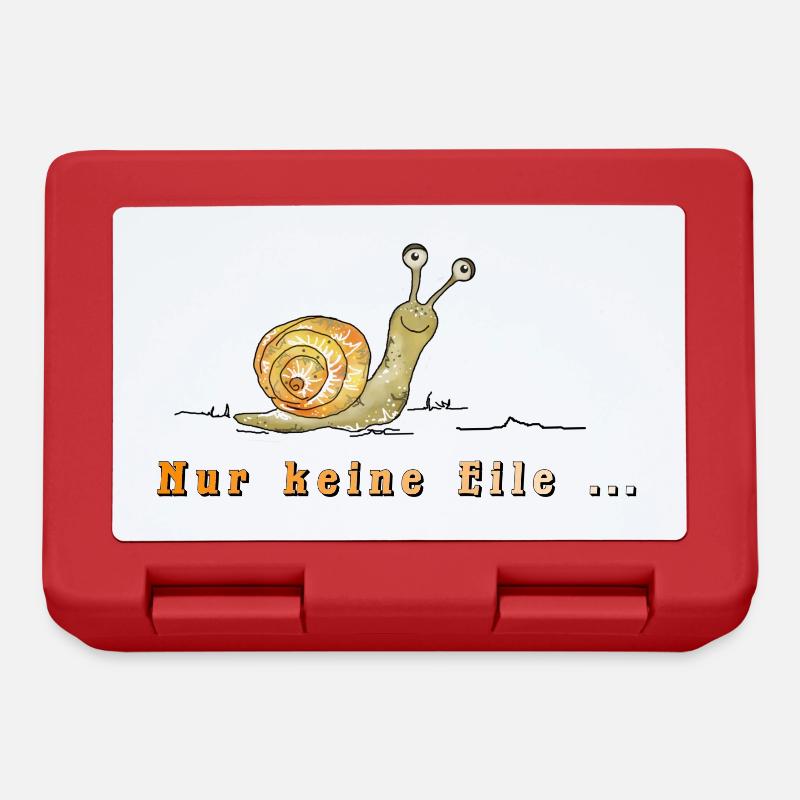 Nur keine Eile, Schnecke - Brotdose - Rot