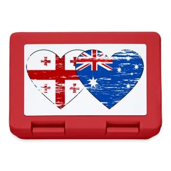 Drapeau de la Géorgie Australie Drapeau en forme de cœur utilisé - Boîte à goûter - rouge - Devant