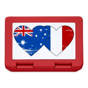 Australie France Drapeau Coeur utilisé - Boîte à goûter - rouge - Devant