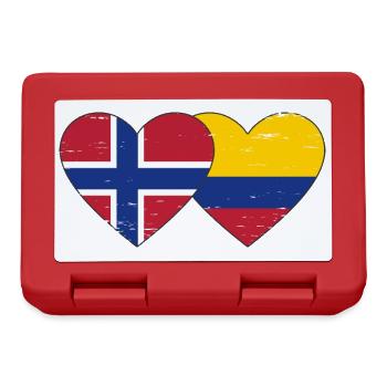 Norvège Colombie Drapeau Coeur Utilisé - Boîte à goûter - rouge - Devant