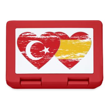 Turquie Espagne Drapeau Coeur Utilisé - Boîte à goûter - rouge - Devant
