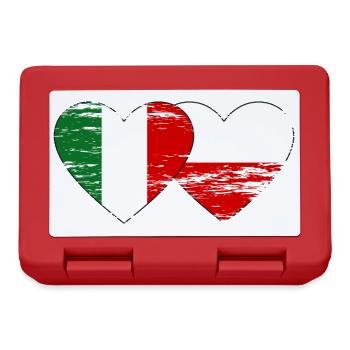 Italy Poland Flag Heart used - Lunchbox - red - Front