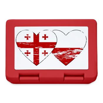 Géorgie Pologne drapeau coeur utilisé - Boîte à goûter - rouge - Devant