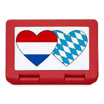 Holland Bayern Flagge Herz - Brotdose - Rot - Vorne