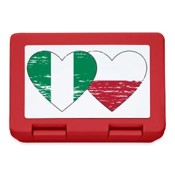 Drapeau du Nigeria Pologne coeur utilisé - Boîte à goûter - rouge - Devant