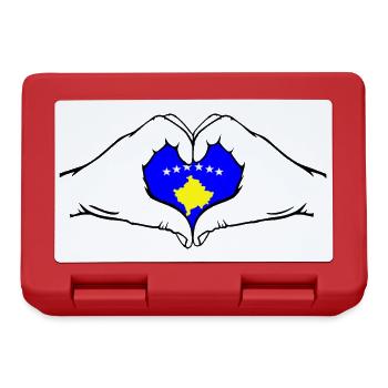 Drapeau du Kosovo Mains Forme De Coeur - Boîte à goûter - rouge - Devant