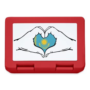 Kazakhstan Heart Shape with Hands - Lunchbox - red - Front