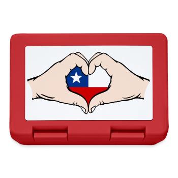 Chile Herzform mit Hände - Brotdose - Rot - Vorne
