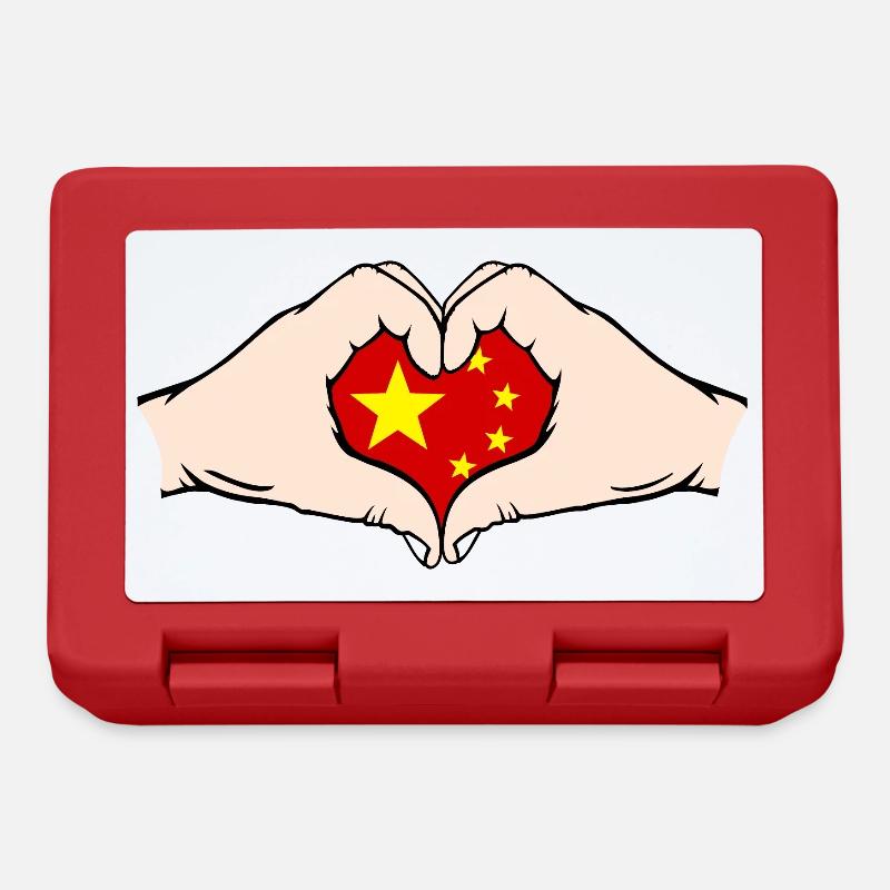 China Herzform mit Hände - Brotdose - Rot