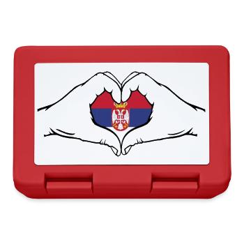 Drapeau de la Serbie en forme de coeur - Boîte à goûter - rouge - Devant