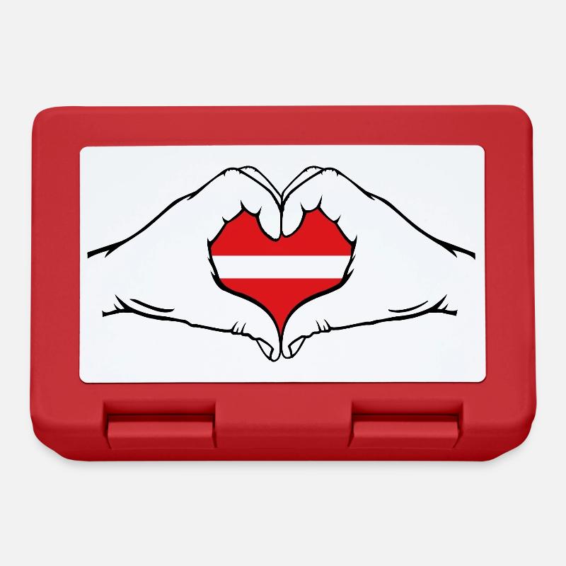 Latvia Flag Heart Shape - Lunchbox - red