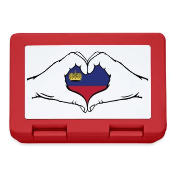 Liechtenstein Flagge Herzform - Brotdose - Rot - Vorne