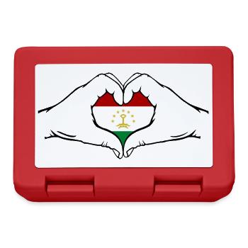 Tajikistan Flag Heart Shape - Lunchbox - red - Front