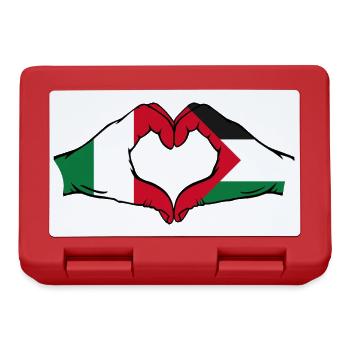 Italy Palestine heart shape with hands - Lunchbox - red - Front