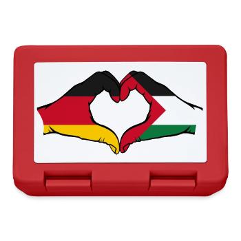 Germany Palestine heart shape with hands - Lunchbox - red - Front