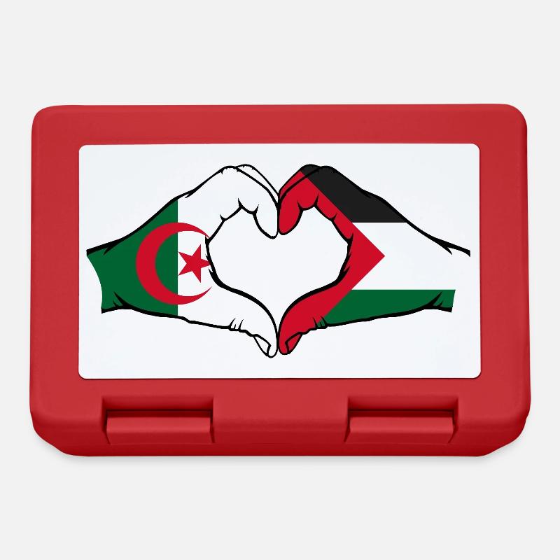 Algérie Palestine Forme de coeur avec les mains - Boîte à goûter - rouge