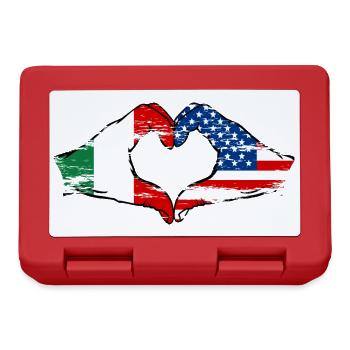 Italy USA heart shape with hands used - Lunchbox - red - Front
