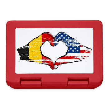 Belgium USA heart shape with hands used - Lunchbox - red - Front