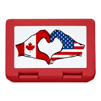 Canada USA heart shape with hands - Lunchbox - red - Front