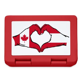 Canada Austria Heart Shape with Hands - Lunchbox - red - Front