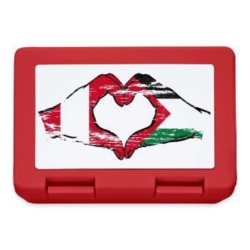 Peru Palestine Heart Shape with Hands Used - Lunchbox - red - Front
