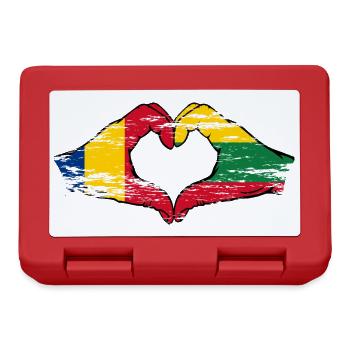 Romania Lithuania Heart Shape with Hands Used - Lunchbox - red - Front