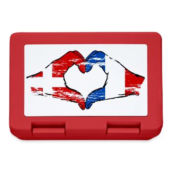 Danemark France Forme de coeur avec les mains utilisées - Boîte à goûter - rouge - Devant