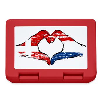 Denmark Holland Heart Shape with Hands Used - Lunchbox - red - Front