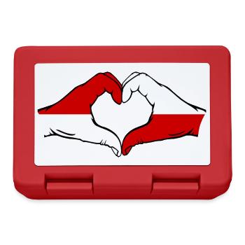 Indonesia Poland Heart Shape with Hands - Lunchbox - red - Front