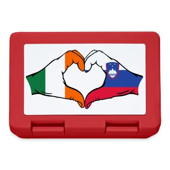 Irland Slowenien Flagge Hände Herzform - Brotdose - Rot - Vorne