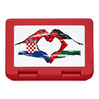 Croatia Palestine Flag Hands Heart Shape Used - Lunchbox - red - Front