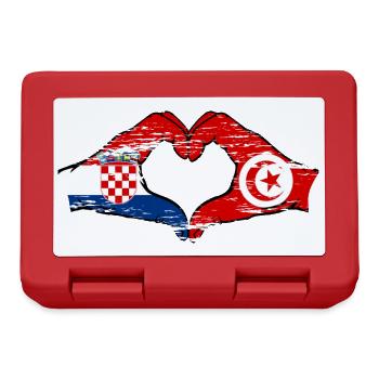Croatia Tunisia flag heart shape used - Lunchbox - red - Front
