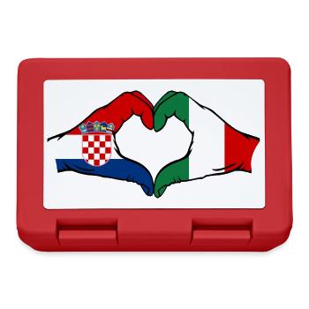 Croatie Italie Drapeau Aiguilles Forme De Coeur - Boîte à goûter - rouge - Devant