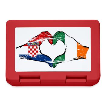 Croatia Ireland Flag Hands Heart Shape Used - Lunchbox - red - Front