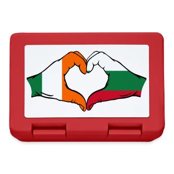 Irland Bulgarien Flagge Hände Herzform - Brotdose - Rot - Vorne