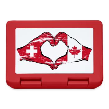 Suisse Canada Drapeau Mains Coeur Forme Utilisé - Boîte à goûter - rouge - Devant