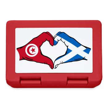 Tunisie Ecosse Drapeau Mains Forme Coeur - Boîte à goûter - rouge - Devant