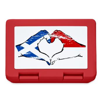 Ecosse Indonésie Drapeau Mains Coeur Utilisé - Boîte à goûter - rouge - Devant